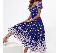 Azruma Damen Cocktailkleid Retro Kurzarm Rockabilly Kleid elegant Schwingen Kleid Faltenrock A-Line Petticoat Vintage Beiläufige Knielang Minikleid mode Partykleid Sommerkleid