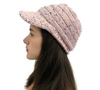 Azruma Damen gestrickte Schirmmütze warme Beanie Mütze mit Schirm Kappe Winter Wolle Dicke Baskenmütze Outdoor Skimütze elegant Wintermütze Teenager Mädchen Freizeithut