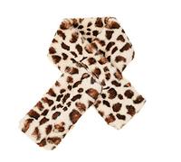 Azruma Damen Schal mit Leoparden muster Herbst und Winter weicher warmer Plüsch Schal,Flauschig Faux Kaninchenfell Winterschal Herbstschal Kunstpelz Fellkragen Schal Schlauchschal Loop Schals