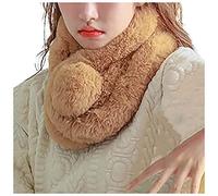 Azruma Damen Winter Plüsch Schal Flauschig Faux Kaninchenfell verdickte Wärme Winterschal Lässige Kunstpelz Fellkragen Schal Schlauchschal Loop Schals Halstücher für Teenager Mädchen