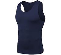 Azruma Hemd Herren Langarm Herren T Shirt V Ausschnitt Tank Top Herren Sport MäNner Rundhalsausschnitt ÄRmelloses Einfarbig Slim Fit Shirt Herren T Shirt Schwarz (Marine, 3XL)