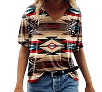 Azruma T-Shirt Damen Oversize Opus Bluse Damen Schwimmshirt Damen Lose Drucken V-Ausschnitt Kurzarm Oberteile FüR Frauen Lockere Tops Damen Bluse (2-Red, M)