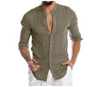 Azruma Tank Top Herren Herren Sweatshirt Tank Top Herren Bodybuilding Herren Baumwolle Leinenhemd Herbst Winter Herren Hemd Langarm Regular Fit Freizeithemd Shirts Basic Shirt Herren (GrüN, XXL)