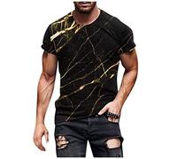 Azruma Tshirt Herren äRmelloses Shirt Herren Crop Top Langarm Freizeit Rundhals Vintage Drucken ÜBergrößE Kurzarmshirt Sommer Tee Leicht Tops T-Shirt Weiß (Black-2, 6XL)