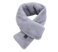 Azruma USB beheizter Schal,Wiederaufladbarer Heizschal aus Kunstkaninchenfell Teenager Mädchen Heizschal Schal zum Warmhalten Lässige Beheizter Halswickel Weicher Verdickter Winterschal
