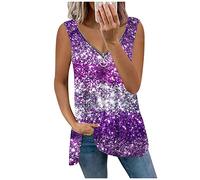 Azruma WeißEs T-Shirt Damen Locker Damen Oberteile Langarm Langes Tshirt Damen Sexy Mode Drucken V-Ausschnitt ÄRmelloses Tank Top Mit ReißVerschluss LäSsige Oberteile Mit Zipper Wickelbluse Damen