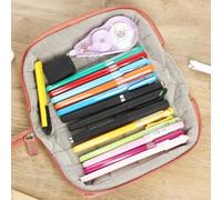 AZURAOKEY Gesteppte Make-up-Tasche, Kissenform, gesteppt, Kosmetiktasche, niedlicher Puffer-Kulturbeutel, Kosmetiktasche, ästhetisch, Reisen, unverzichtbare Make-up-Pinsel-Tasche, Hellrosa