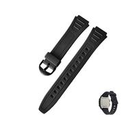 AzureRay Originalstyle Resin-Armband für Casio W-800H, Ersatzarmband mit 18mm Breite, Kompatibel mit Digitaluhren, Schwarz