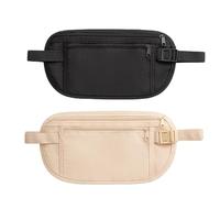 AZWOOD Verdeckter Geldgürtel, 2 Stück Anti-diebstahl Bauchtasche, Leicht Versteckte Gürteltaschen, Verstellbar Sicherheits-gürteltaschen Mit Reißverschluss für Handys, Pässe, Bargeld