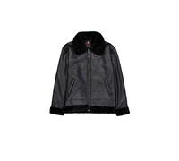 B-3 Faux Leather Bomber Jacket M