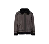 B-3 Faux Leather Bomber Jacket S