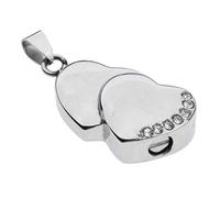 B Baosity Doppelte Herzform Urne Anhänger Andenken Memorial Feuerbestattung Schmuck