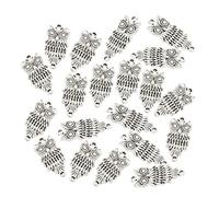 B Baosity Großhandel 20PCS Gravierte Eulenform Mixed Charms Anhänger DIY für Halskette
