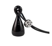 B Baosity Mode Glas Glocken Flasche Anhänger Halskette Kette Frauen DIY Schmuck, Schwarz