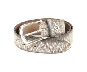 b.belt Ledergürtel Animal W100 Vanille+Silbermetallic