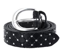 b.belt Lilou Silver Leder-Nietengürtel W100 Black