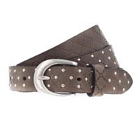 b.belt Lilou Silver Leder-Nietengürtel W75 Grey Taupe