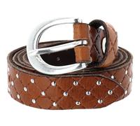 b.belt Lilou Silver Leder-Nietengürtel W80 Cognac