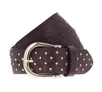 b.belt Lina Gold Leder-Nietengürtel W75 Dark Brown