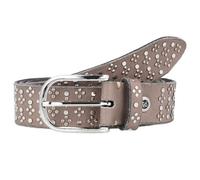 b.belt Nietengürtel Leder taupe 100 cm