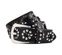 b.belt Nietengürtel Leder 100 cm schwarz