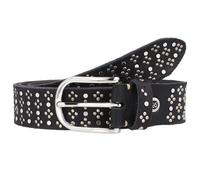 b.belt Nietengürtel Leder schwarz 100 cm