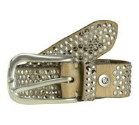 b.belt Nietengürtel Leder 90 cm beige
