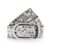 b.belt Nietengürtel Leder 90 cm weiss