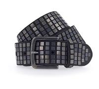 b.belt 40 mm Full Leather Belt with Mixed Rivets W90 Black