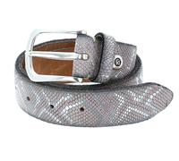 b.belt Sabia Ledergürtel W100 Rosa / Silber Metallic