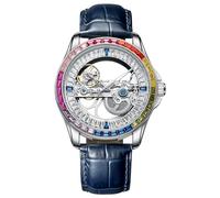 B BINGER Herren Automatik Uhren Skelett Neutral Bergkristall Unisex Armbanduhr (Bunt)