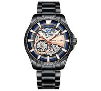 B BINGER Herren Automatik Uhren Skelett Uhr Ailang Serie Männer Armbanduhr (Schwarz Blau)