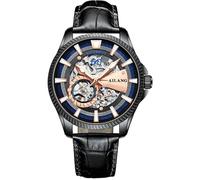 B BINGER Herren Automatik Uhren Skelett Uhr Ailang Serie Männer Armbanduhr (Schwarz Blau)