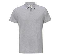 B&C ID.001 Unisex Polo-Shirt, Kurzarm (4XL) (Grau meliert)