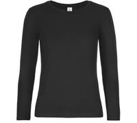 B&C Schweres Damen T-Shirt #E190 langarm Long Sleeve TW08T black 3XL