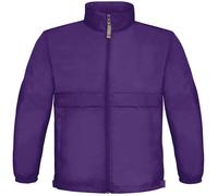 B&C Ungefütterter Kinder Windbreaker Sirocco JK950 purple 7/8 (122/128)