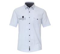 CASAMODA Freizeithemd Kurzarm gestreift Casual Fit Hellblau 6XL