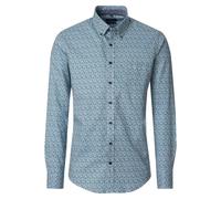 Casa Moda Hemd Comfort Fit bedruckt blau langarm XXL
