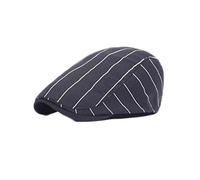 B-HOT Unisex Barett Mütze Schiebermütze Flatcap Schirmmütze Sommer Caps Golfermütze gestreift Schwarz