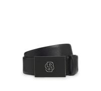 BOSS Gürtel aus italienischem Leder mit Double-B-Monogramm-Schließe - Style B_Icon_O-Plq-Sf_Sz35, 50548350 Schwarz 105