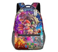 (B) Kinderrucksack mit Super Mario-Motiv, 3D-Druck, Tagesrucksack für Jungen und Mädchen, Grundschul-