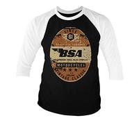 B.S.A. Offizielles Birmingham Small Arms Co. Baseball 3/4 Arm T-Shirt Gr. XL, Weiß-Schwarz