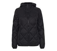 b.young BYAMALLA JACKET Damen Steppjacke Übergangsjacke Jacke mit Kapuze leicht tailliert kurz geschnitten mit Kontrast-Reißverschluss, Größe:38, Farbe:Black (200451)