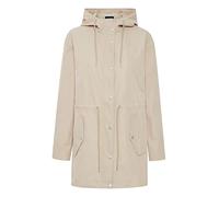 b.young BYASTO Damen Übergangsmantel Parka Lange Jacke Regenjacke mit Kapuze mit Knopfleiste seitliche Eingrifftaschen, Größe:38, Farbe:Safari (151116)