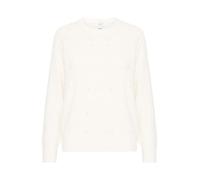 b.young BYBxokama Damen Strickpullover Feinstrick Pullover mit Perlen RIPP-Saum Regular fit, Größe:S, Farbe:Off White Melange (1148001)