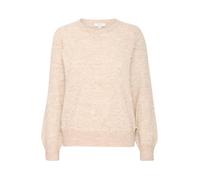 b.young BYBxokama Damen Strickpullover Feinstrick Pullover mit Perlen RIPP-Saum Regular fit, Größe:L, Farbe:Cement Melange (1407081)