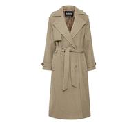 b.young BYCilia Damen Trenchcoat Wintermantel Winterjacke mit Eingrifftaschen Gürtel Reverskragen Relaxed fit, Größe:40, Farbe:Sepia Tint Melange (1713141)