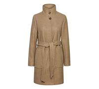 b.young BYCILIA Damen Wintermantel Wollmantel Winterjacke mit Stehkragen Gürtel aufgesetzte Taschen, Größe:38, Farbe:Tannin Melange (1713201)
