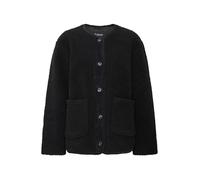 b.young BYCOTTY Damen Plüschjacke Teddyjacke Übergangsjacke Jacke mit Taschen und Hornimitatknöpfen relaxed fit, Größe:40, Farbe:Black (200451)