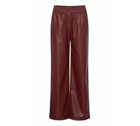 b.young BYDaja Damen Hose Lederimitat-Hose Pants mit Eingrifftaschen Gummizug Regular fit, Größe:42, Farbe:Hot Chocolate (191325)